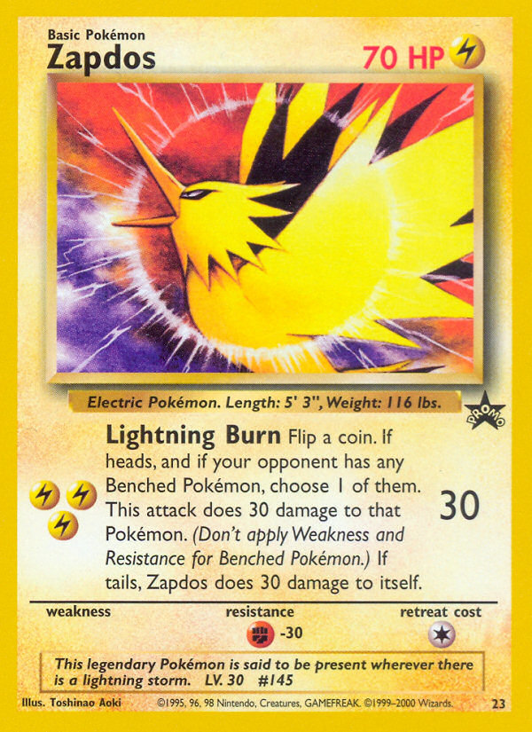 Zapdos 23 Wizards Black Star Promos Pokefol io Current 