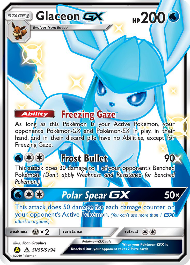 Glaceon-GX #SV55 Hidden Fates - Pokefol.io - Current & Historical