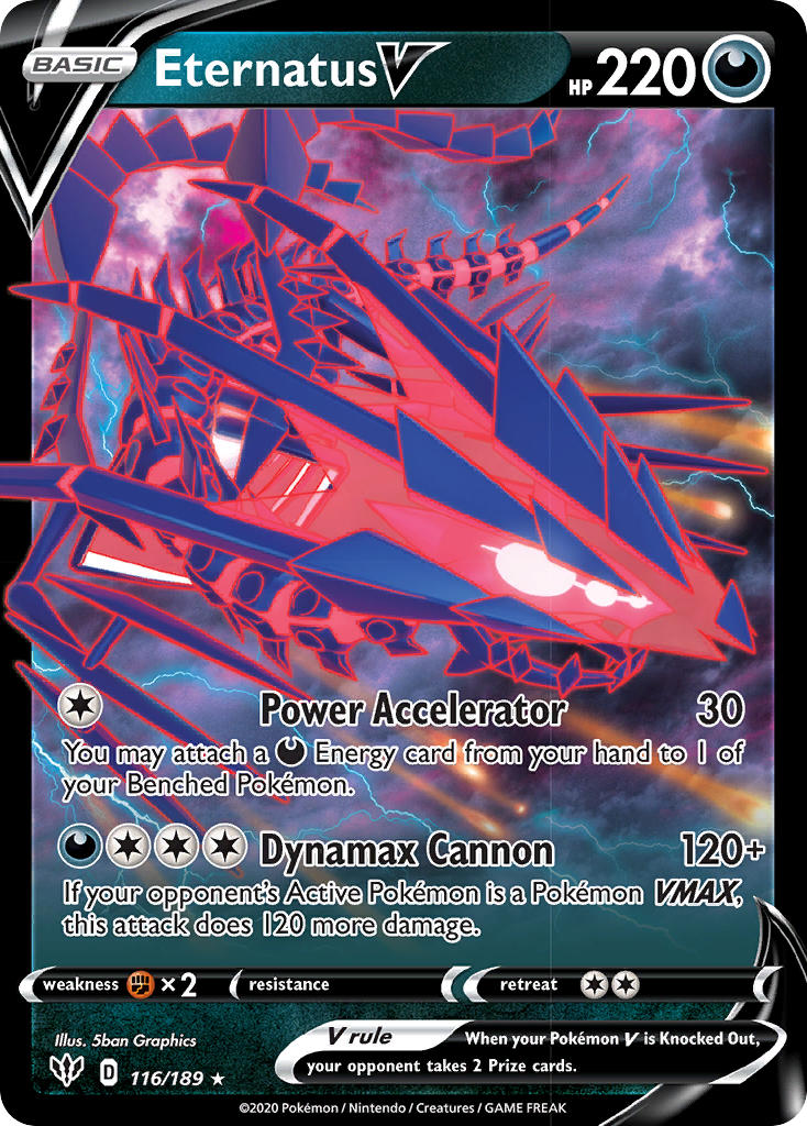 Eternatus V 116 Darkness Ablaze Pokefol io Current Historical 