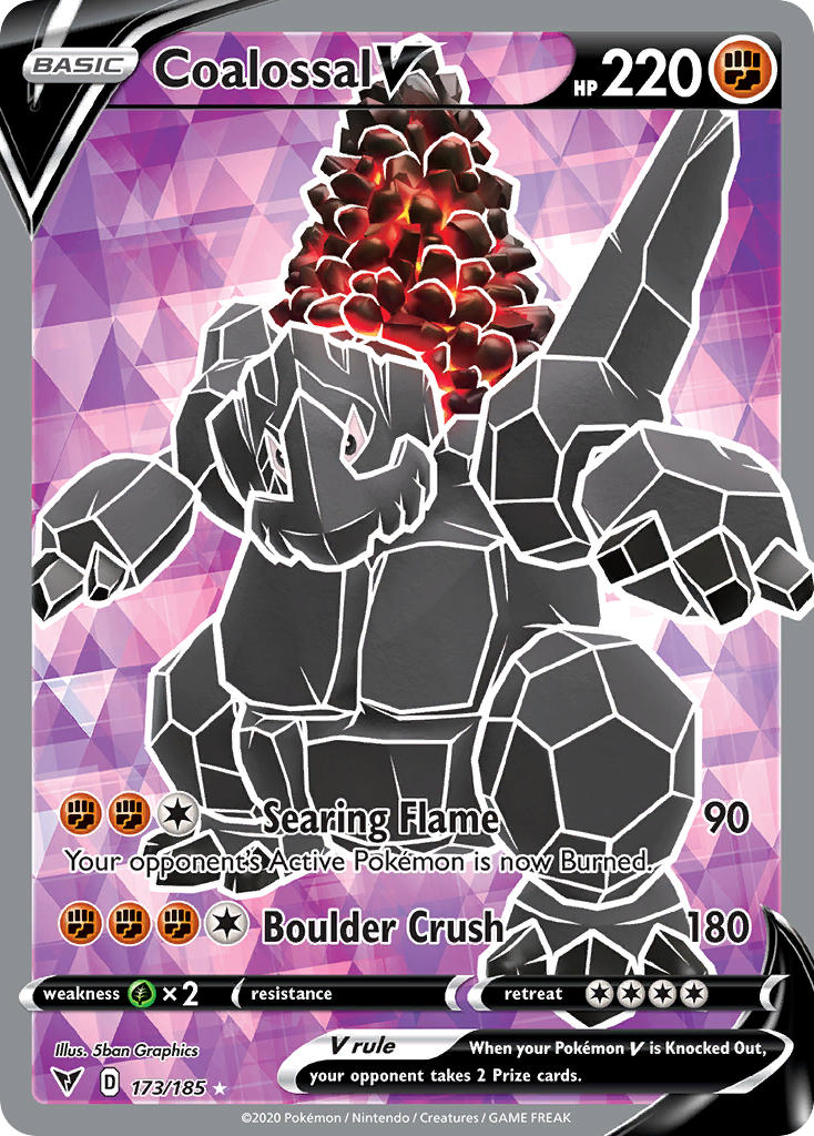 Coalossal V #173 Vivid Voltage - Pokefol.io - Current & Historical